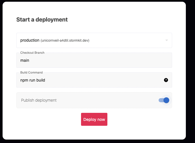 Stormkit environment configuration