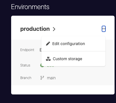 Stormkit environment configuration